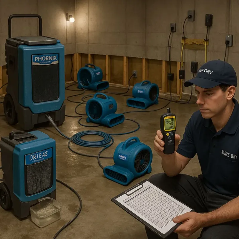 Structural Drying and Dehumidification process in Selden, NY